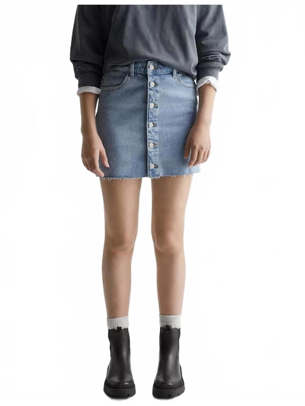 Mango Teen's Denim Mini-Skirt NWT Light Blue Teens Large